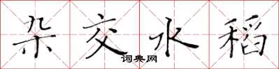 黄华生杂交水稻楷书怎么写