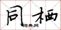 周炳元同栖楷书怎么写