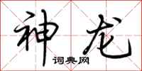 荆霄鹏神龙行书怎么写