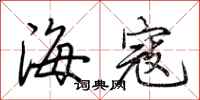 荆霄鹏海寇行书怎么写