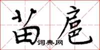 周炳元苗扈楷书怎么写