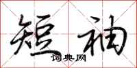 荆霄鹏短袖行书怎么写