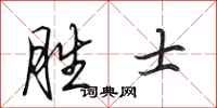 田英章胜士行书怎么写