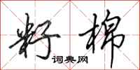 田英章籽棉行书怎么写