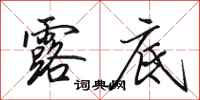 田英章露底行书怎么写