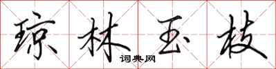 田英章琼林玉枝行书怎么写