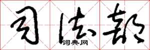 刘少英司法部草书怎么写