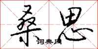 钱沛云桑思行书怎么写