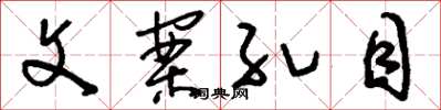 刘少英文案孔目草书怎么写