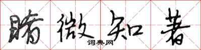 段相林睹微知著行书怎么写