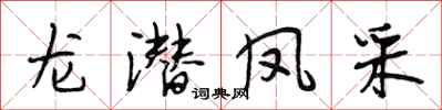 段相林龙潜凤采行书怎么写