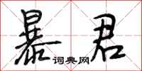 段相林暴君行书怎么写