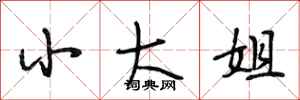 段相林小大姐行书怎么写