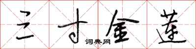 段相林三寸金莲行书怎么写