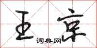 段相林王京行书怎么写
