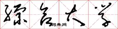刘少英综合大学草书怎么写
