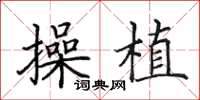 田英章操植楷书怎么写