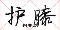 段相林护膝行书怎么写