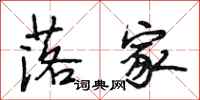 段相林落家行书怎么写
