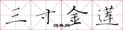 黄华生三寸金莲楷书怎么写