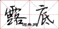 段相林露底行书怎么写
