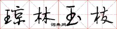 段相林琼林玉枝行书怎么写