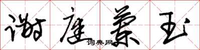 朱锡荣谢庭兰玉草书怎么写