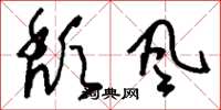刘少英颓风草书怎么写
