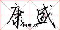 钱沛云康盛行书怎么写