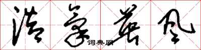 刘少英浩气英风草书怎么写