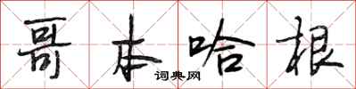 段相林哥本哈根行书怎么写