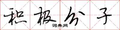 段相林积极分子行书怎么写
