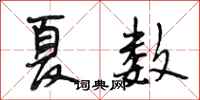 段相林夏数行书怎么写