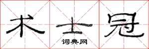 范连陞术士冠隶书怎么写