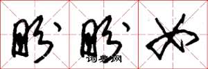 朱锡荣盼盼女草书怎么写