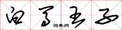 朱锡荣白马王子草书怎么写