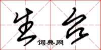 朱锡荣生台草书怎么写