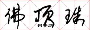 朱锡荣佛顶珠草书怎么写