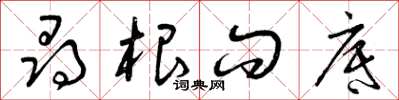 曾庆福寻根问底草书怎么写