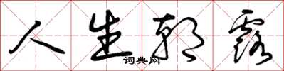 曾庆福人生朝露草书怎么写