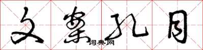 曾庆福文案孔目草书怎么写