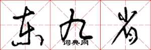 曾庆福东九省草书怎么写