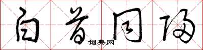 曾庆福白首同归草书怎么写