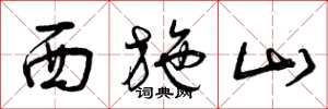 曾庆福西施山草书怎么写