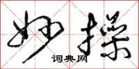 曾庆福妙操草书怎么写