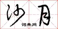 曾庆福沙月草书怎么写