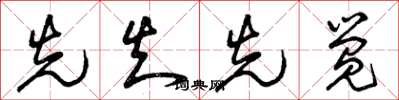 曾庆福先知先觉草书怎么写