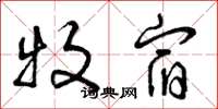 曾庆福牧宿草书怎么写