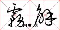 曾庆福雾解草书怎么写
