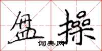 侯登峰盘操楷书怎么写